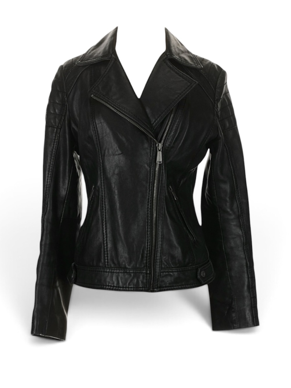 Michael Kors Black Leather Moto Jacket Women’s Size M Medium Fall Jacket